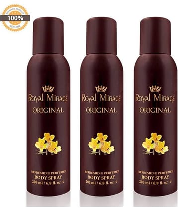 Royal Mirage Deodorant Body Spray Pack of 3 Combos, 200ml each