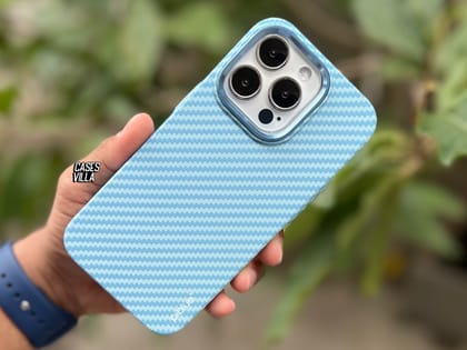 iPhone 14 Series Cover - Real Aramid Kevilar Case with Ultra Thin Carbon Fiber-iPhone 14 Pro / Peak Blue