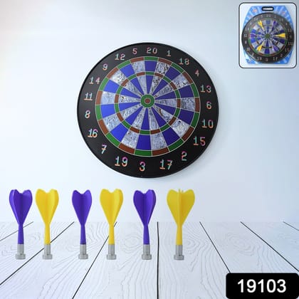 Magnetic Dart Board Game Set with 6 Soft-Tip Darts