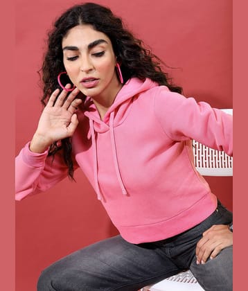 Ketch Women Polyester Hooded Sweatshirt For ( Pink )