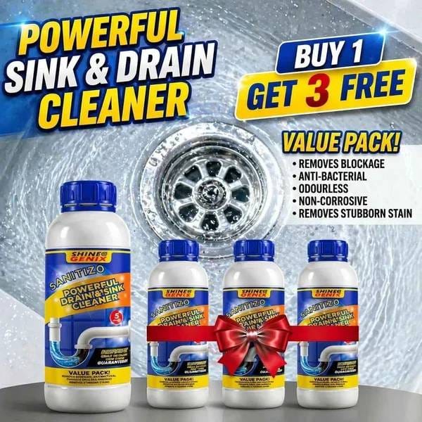 Powerful Drain and Sink Cleaner Value Pack (Buy 1 Get 3 Free) | Deep Cleaning & Anti-Bacterial | Household Maintenance