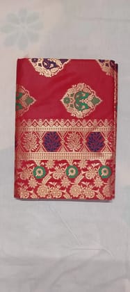 RED Gold Colour Fancy Pattu Saree by Venkat Lakshmi Cloth Business
