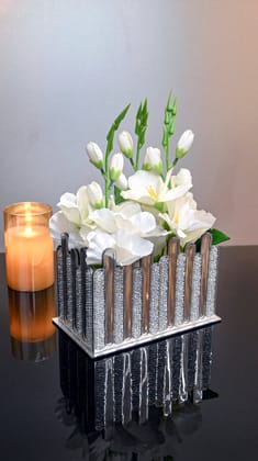 Silver Crystal High Low: Vase
