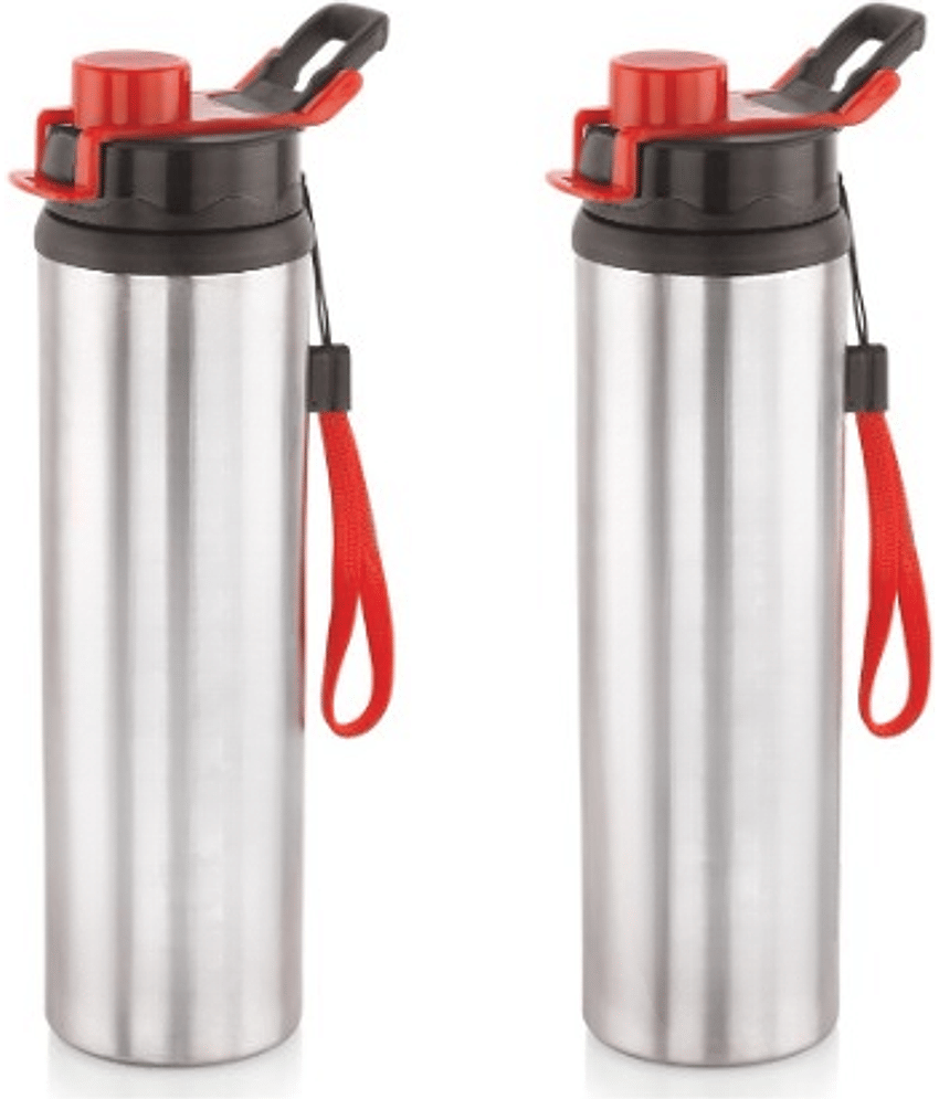 CrossPan Water Bottles / Fridge Bottles Black Stainless Steel Water Bottle 750 mL ( 2 )