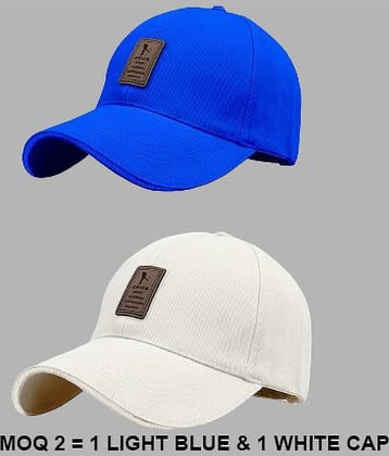 Bolax Pack of 2 Cotton Men's Cap ( Blue )