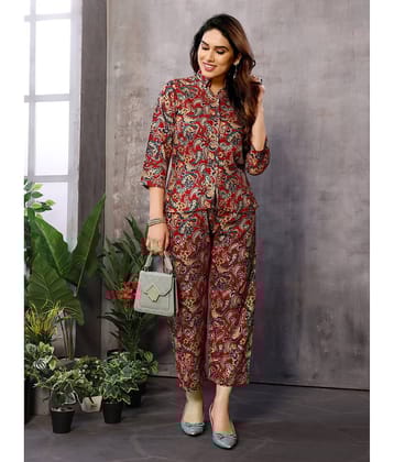 NightBlue Women Printed Sweatshirt With Palazzos Co-Ord Set ( Blue )