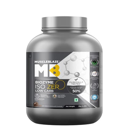 MuscleBlaze Biozyme Iso-Zero, 100% Pure Whey Protein Isolate-2 kg / Ice cream Chocolate