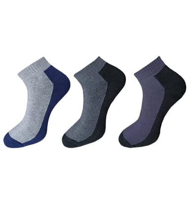 3_Pair Set Unisex Casual Cotton Solid Ankle Length Socks (Multicolor)-PID54081 3_Pair Set Unisex Casual Cotton Solid Ankle Length Socks (Multicolor)-PID54081