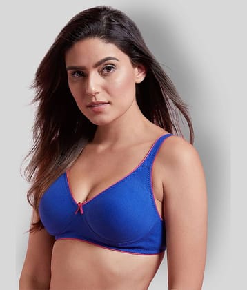 Clovia Cotton Non Padded Women's T-Shirt Bra ( Blue )