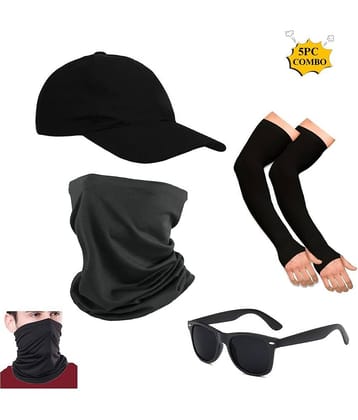 THRIFTKART Pack of 1 Cotton Blend Men's Cap ( Black )