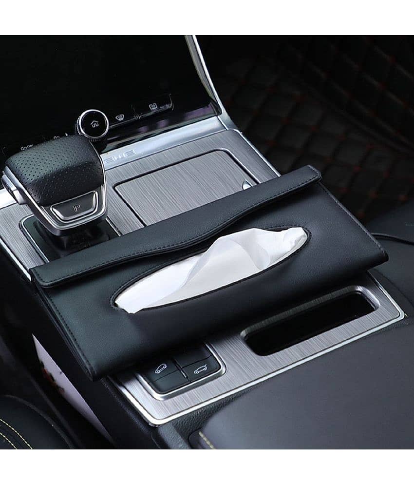SIAGO Car Tissue Dispenser Leather Black