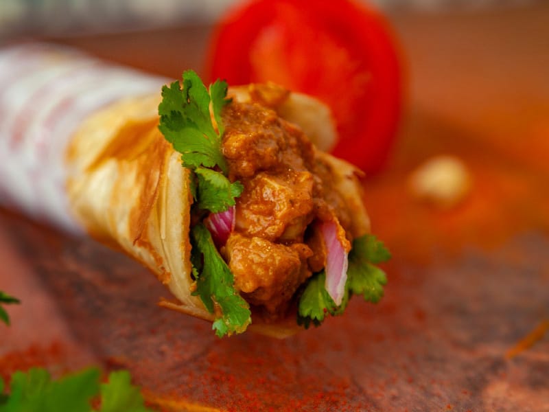 Butter chicken roll