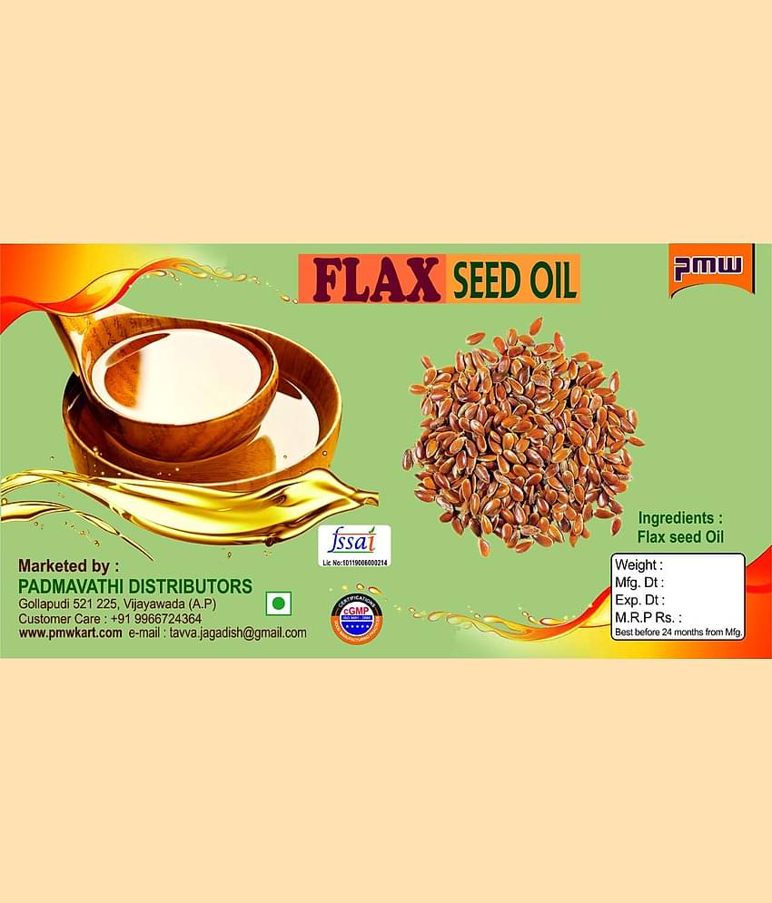Grade A Quality - Flax Seed Oil - Alsi Oil - Health - Pooja - Body Building - Loose Packed - 300 Ml