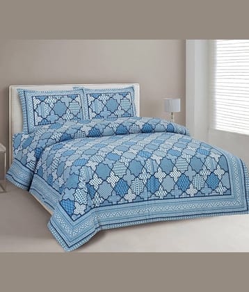 CLOTHORO Cotton 1 Double King Bedsheet with 2 Pillow Covers ( Multicolor )