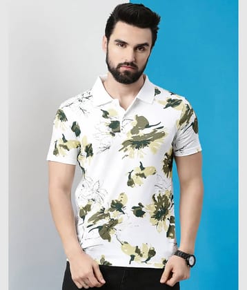 Eyebogler Pack of 1 Polyester Relaxed Fit Printed Half Sleeves Men's Polo T Shirt ( Blue )