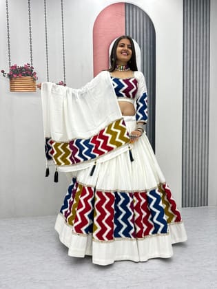 Launching Navratri Special Pure Cotton Lehenga CholiBig Flair 6 meter.