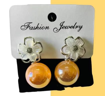 Kozykit White Pearl Stud Earrings for Women & Girls | Rose Gold Toned Western Style Earrings | Lightweight Party, Daily, Festive & Gifting Jewellery