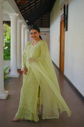 Viscose Plazzo Set - Sheen Green-Sheen Green / Viscose / S