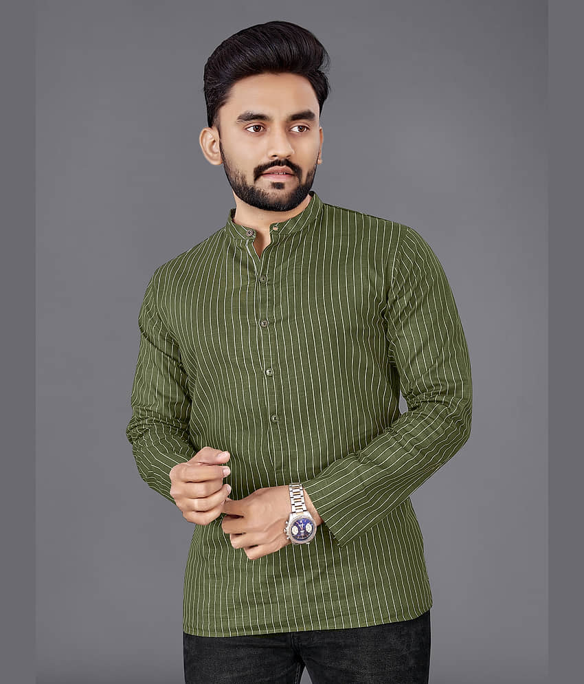allan peter Green Cotton Men's Regular Kurta ( Pack of 1 )