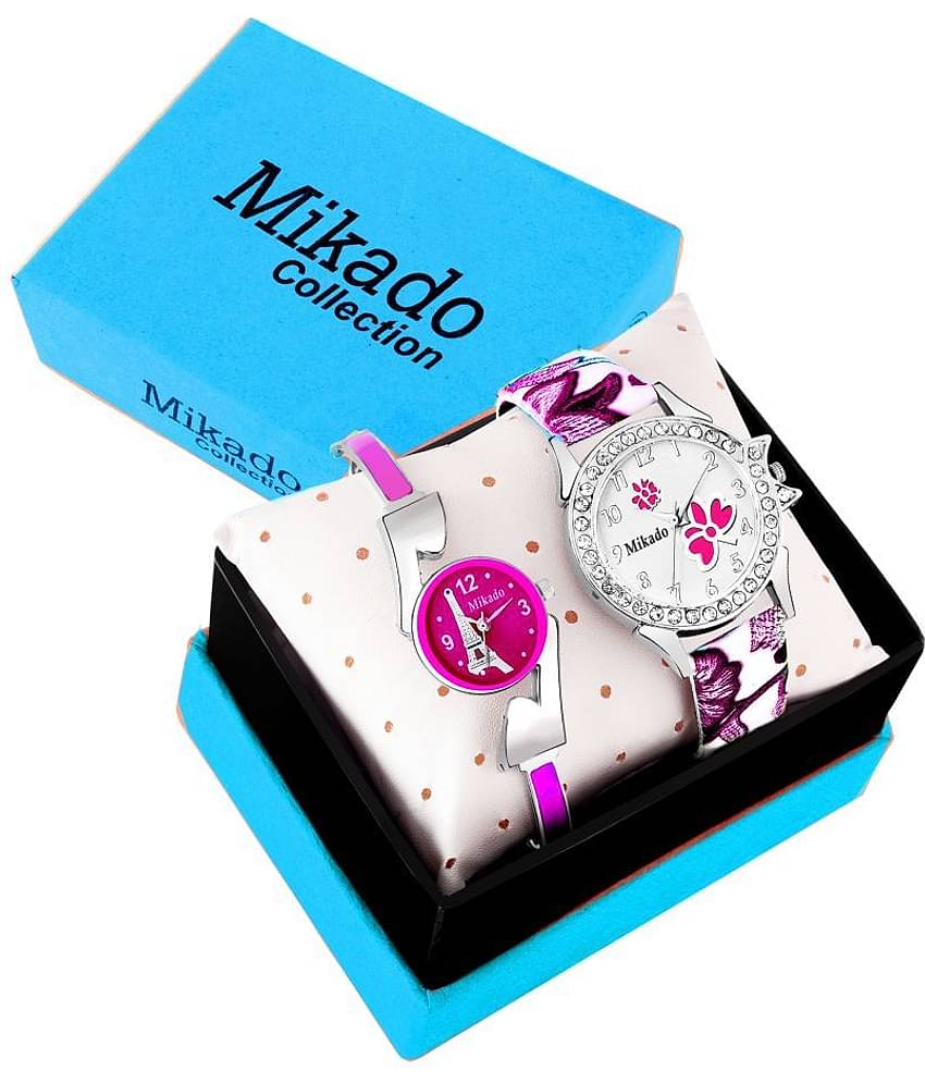 Mikado Leather Round Womens Watch