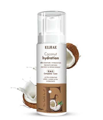 ELHAE Original Scent Dry Skin Lotion, Body and Hand Moisturizer for Long Lasting Skin Hydration, with HYDRALUCENCE blend and Coconut Esseence 50ml