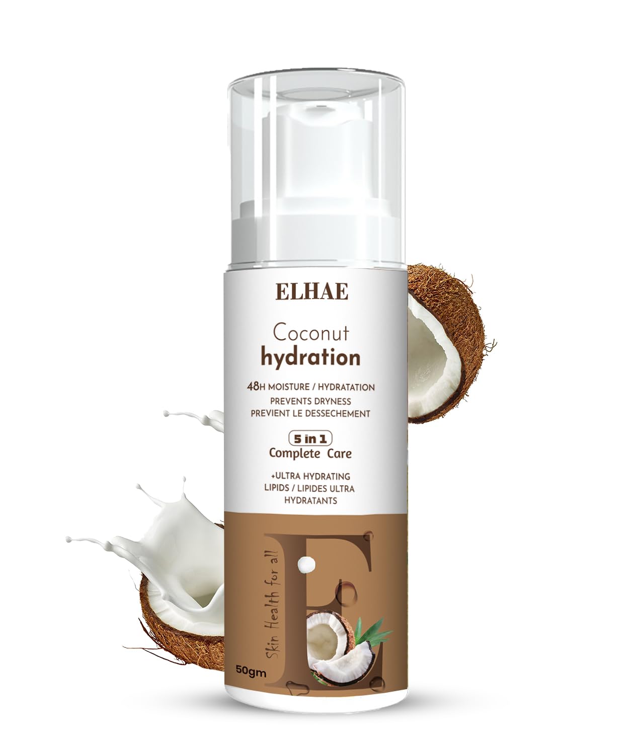 ELHAE Original Scent Dry Skin Lotion, Body and Hand Moisturizer for Long Lasting Skin Hydration, with HYDRALUCENCE blend and Coconut Esseence 50ml