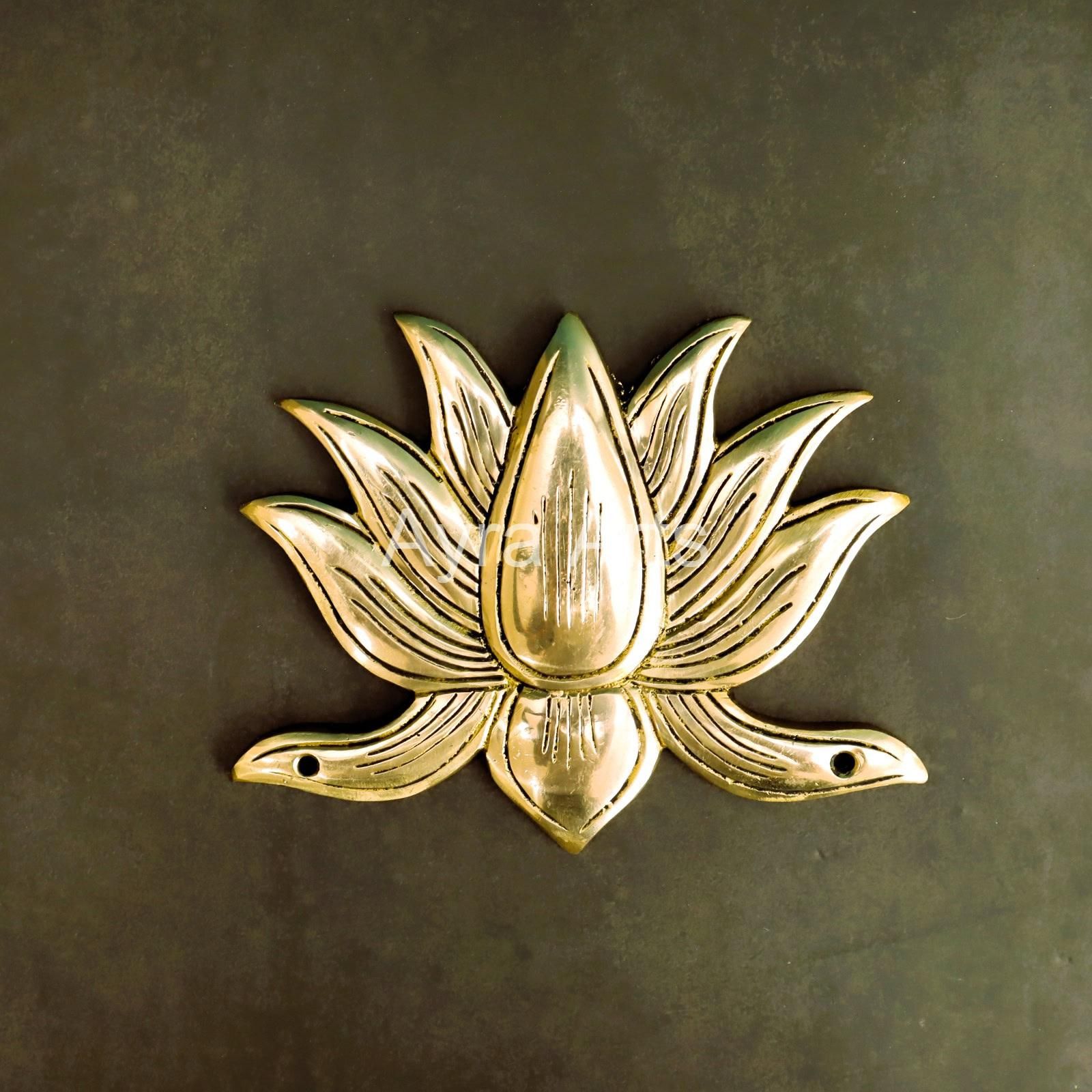 Brass Lotus Kamal Wall Mount - 6 Inch Length