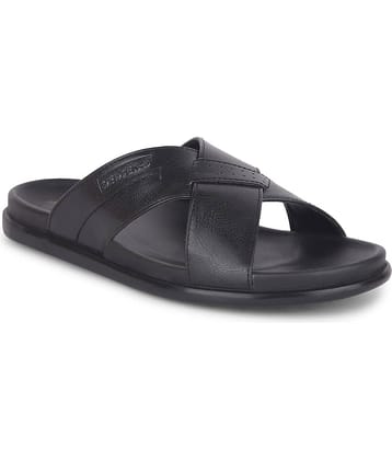 Liberty Black Men's Leather Slipper