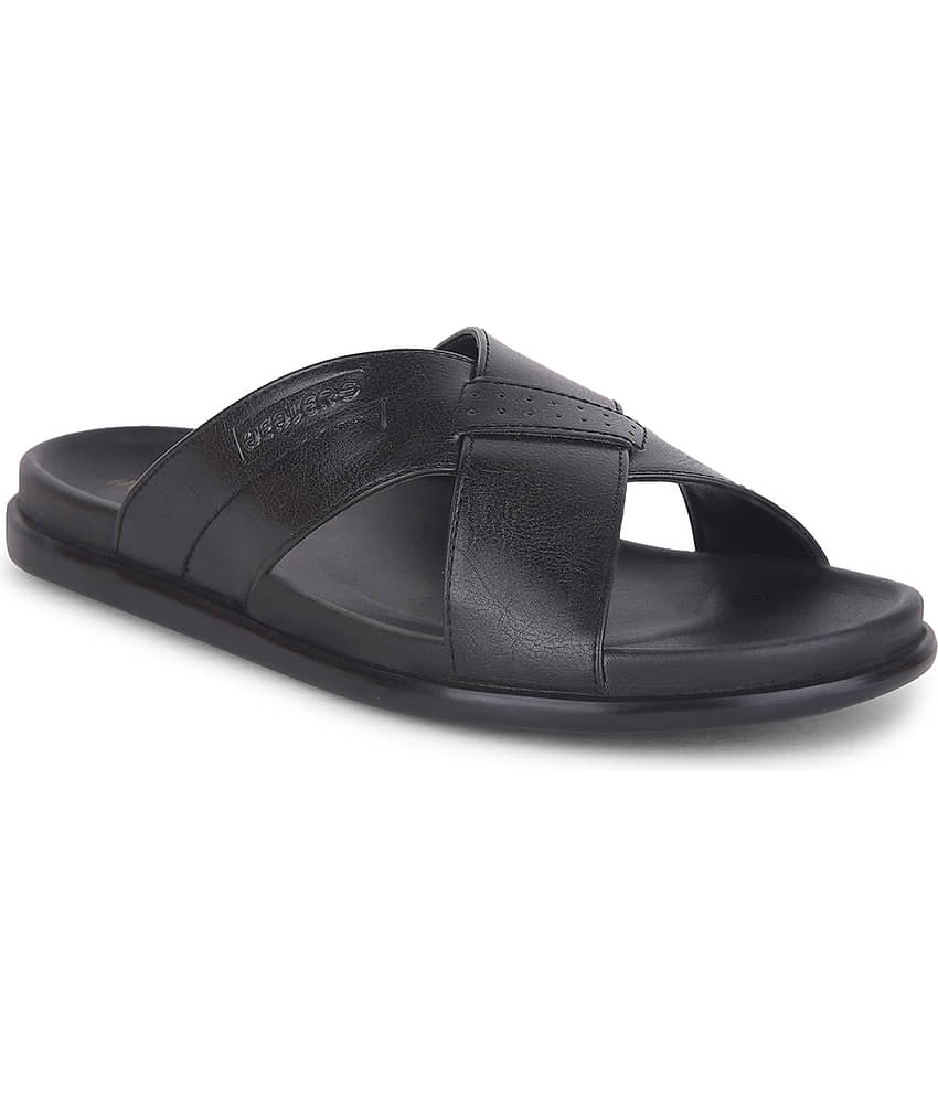 Liberty Black Men's Leather Slipper