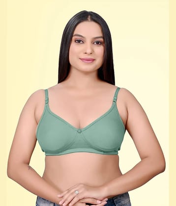 HAYA Cotton Non Padded Women's Push Up Bra ( Green ) Pushup_Nonpadded_Bra
