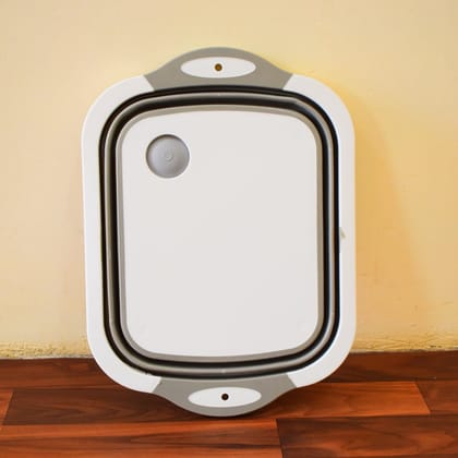 COLLAPSIBLE CUTTING BOARD WITH DISH TUB BASKET For Kitchen Use ( 1 Pcs )