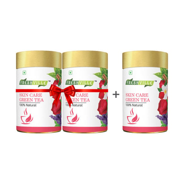 Freshville Skin Care Green Tea 45 Days Pack Glowing and Moisturized Skin with Herbal Blend 150gram
