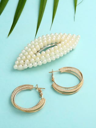 justpeachy Gold-Toned Contemporary Drop Earrings