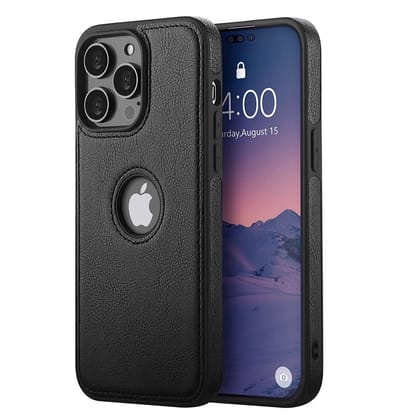 LIRAMARK PU Leather Flexible Back Cover Case Designed for iPhone 14 Pro Max (6.7 inch)