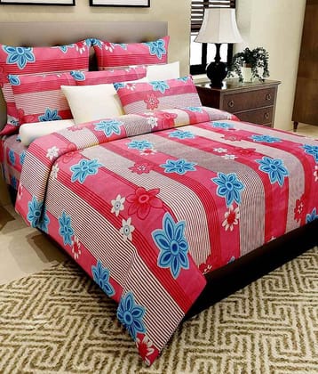 Home Candy Cotton Double Bedsheet ( Multi )