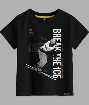 CODEZ Pack of 1 Boys Cotton Blend T-Shirt ( Black )