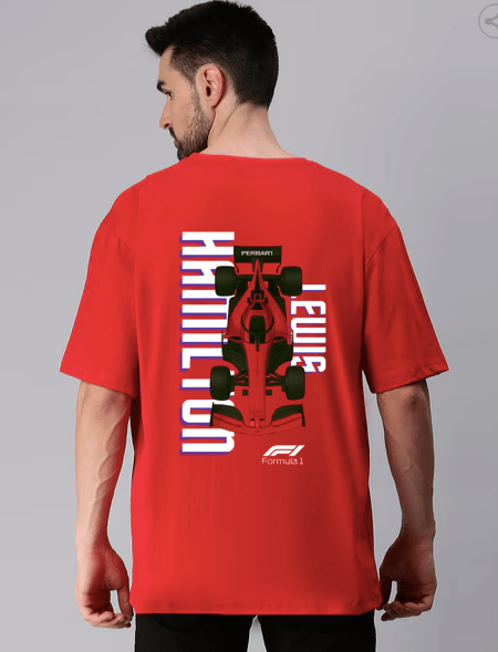 LEWIS HAMILTON RED OVERSIZED T-SHIRT