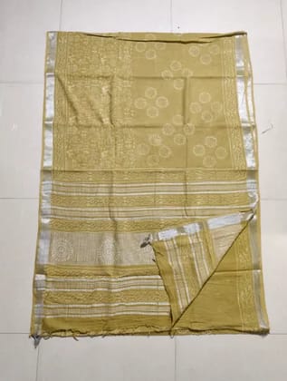 Cotton Linen saree with blouse