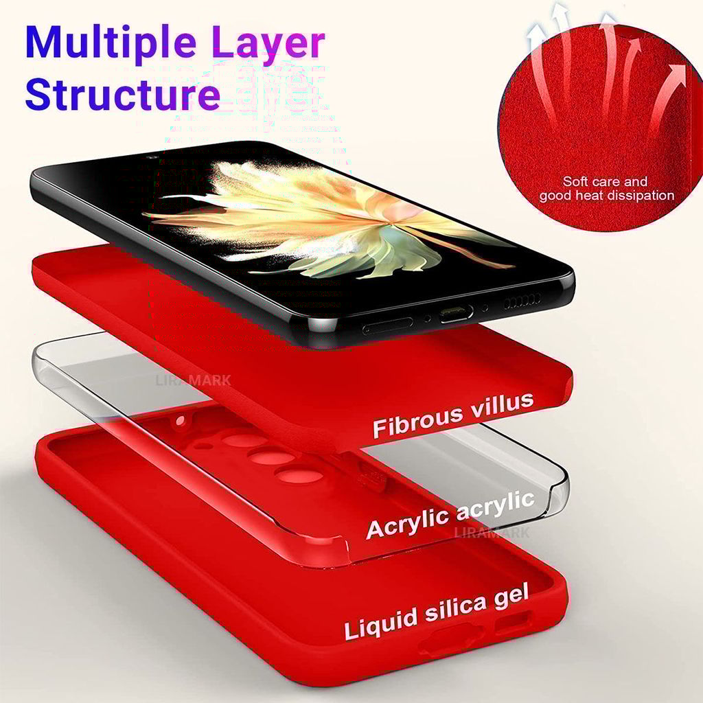 LIRAMARK Liquid Silicone Soft Back Cover Case for Samsung Galaxy S23 Plus 5G