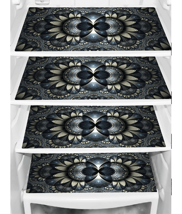 Exopick Set of 4 PVC Black Fridge Mats