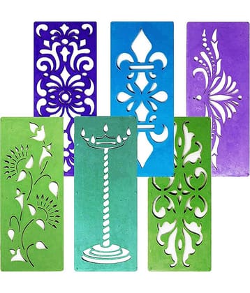 Vardhman Multicolour Acrylic Rangoli - Pack of 6