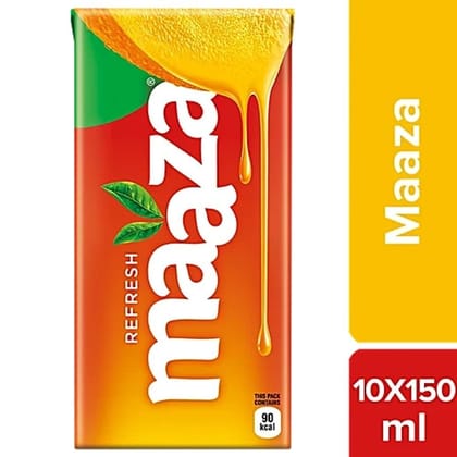 Maaza Mango Drink - Original Flavour, Refreshing, 150 ml (Pack of 10) - 150 mL - 150 mL - One pack
