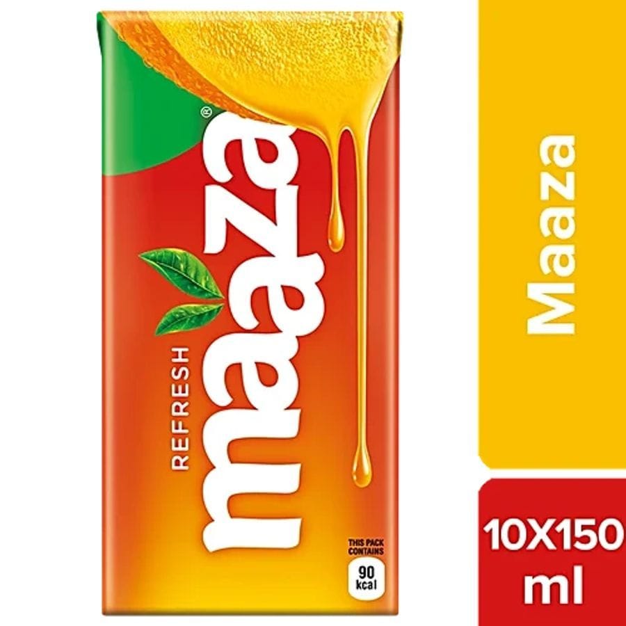 Maaza Mango Drink - Original Flavour, Refreshing, 150 ml (Pack of 10) - 150 mL - 150 mL - One pack