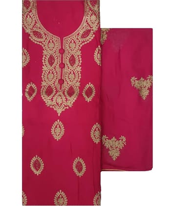 Soul Essence Women Cotton Unstitched Dress Material ( Pink )