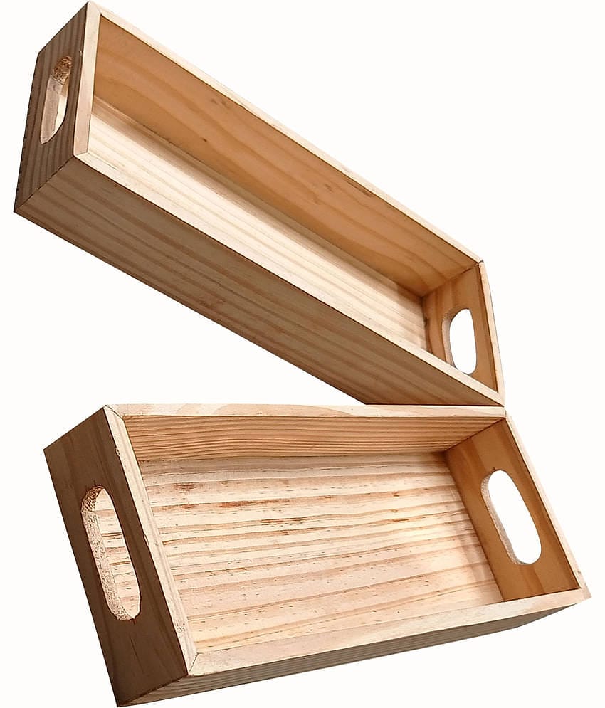 SWH - Brown Wooden Dinner Set ( Pack of 2 )