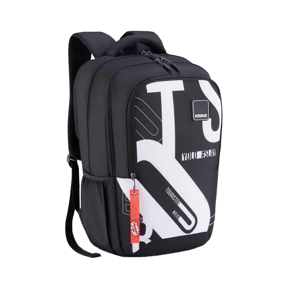 Sest 3.0 Style 01 | 29.5L Backpack | School Bag | 3 Compartments | School Backpack for Girls and Boys | Spacious Interiors | Black | 1 Yr Global Warranty