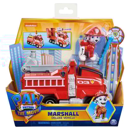 Paw Patrol, Marshallâ's Deluxe Movie Transforming Fire Truck Toy Car For Kids 3 Years and Above