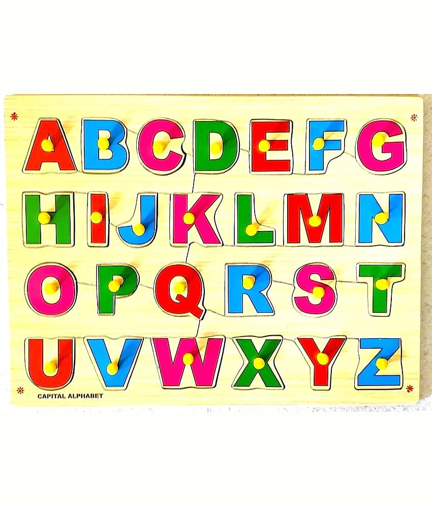 PETERS PENCE  WOODEN UPPER ALPHABET PUZZLE BOARD FOR KIDS PRE PRIMARY EDUCATION
