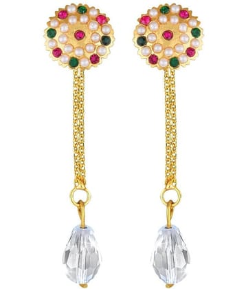 VIVASTRI Golden Drop Earrings ( Pack of 2 )