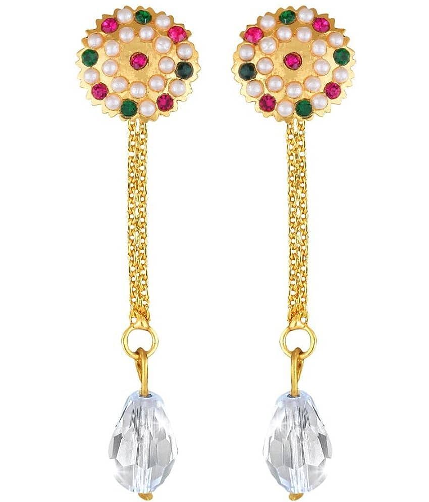 VIVASTRI Golden Drop Earrings ( Pack of 2 )